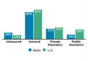Health Insurance Coverage Among Adolescents Aged 12-18, 2008