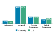Health Insurance Coverage Among Adolescents Aged 12-18, 2008