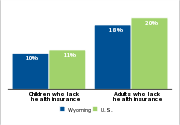 Health insurance status by age, 2007